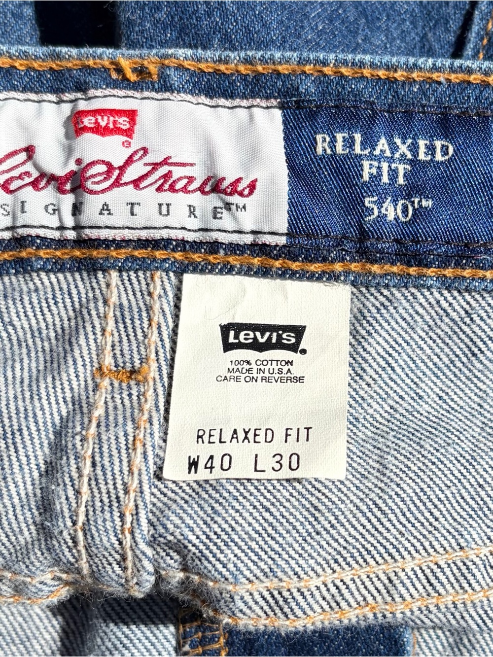 Levi's Relaxed Fit 540 Made in USA Med WashJeans 40x30